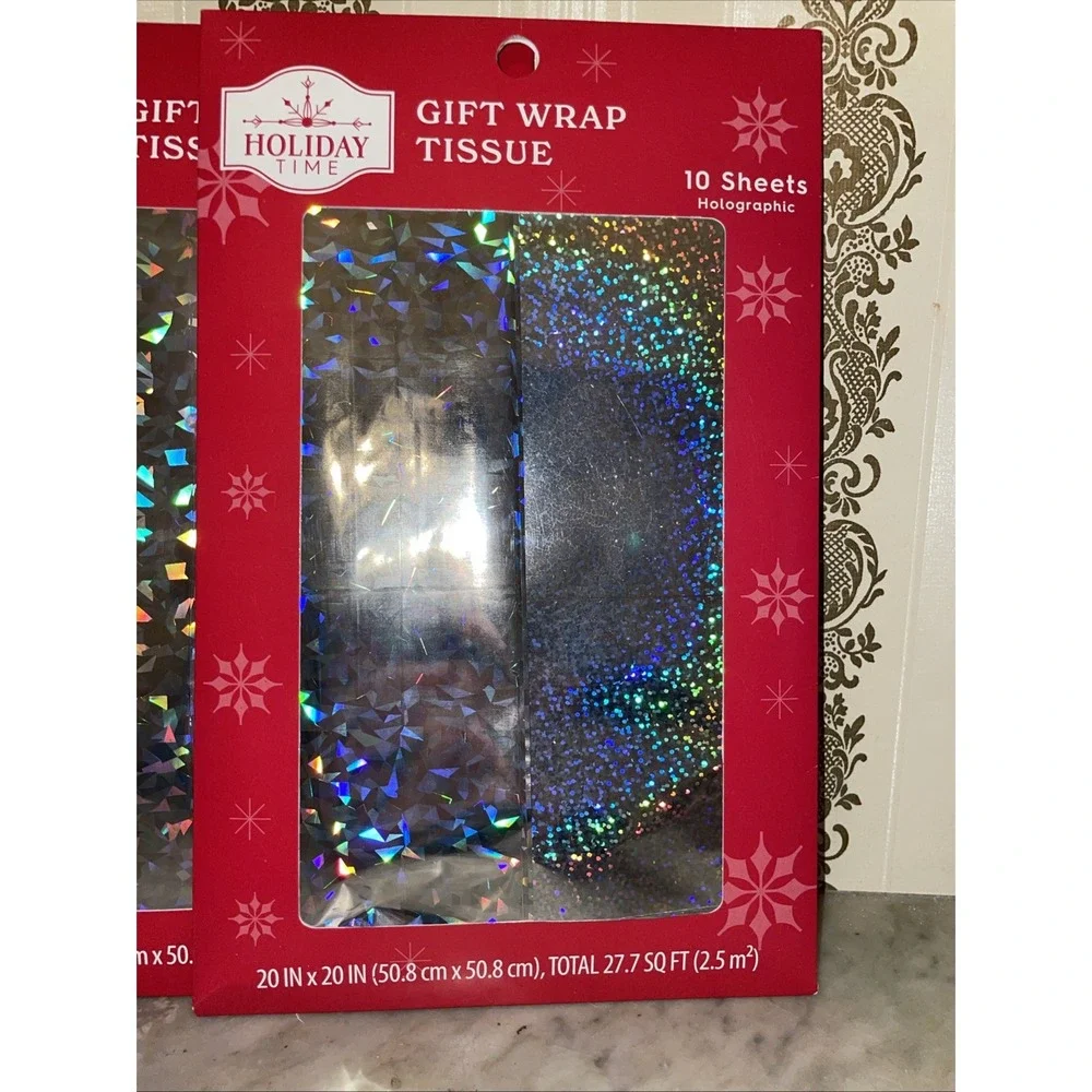 NWT Holographic Shiny Metallic Gift Wrap Tissue 5‎ packs (50 Sheets) 20 x 20 in